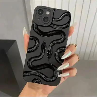 Snake Graphic Print Non-slip Phone Case, Anti-fall Mobile Phone Case, Durable Phone Cover, Mobile Phone Protective Case for i...
