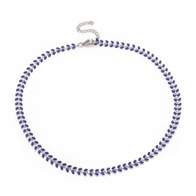 Enamel Wheat Link Chain Necklace