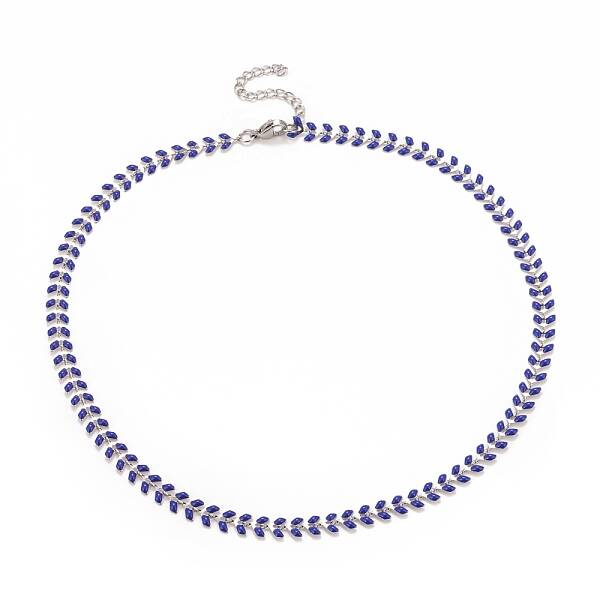 Enamel Wheat Link Chain Necklace