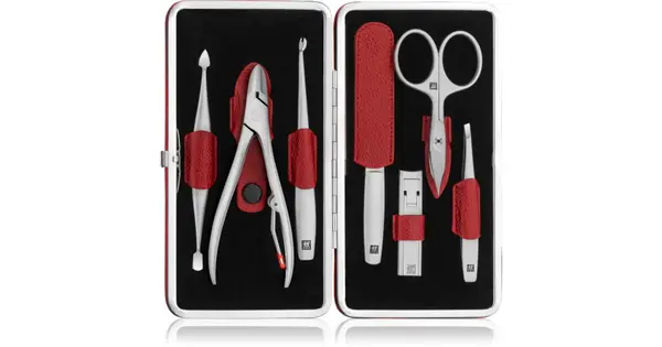 Zwilling Twinox Red 7 piece manicure set