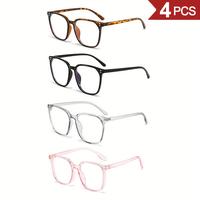 Paleshy 4-Pack Clear Lens Glasses for Women – Anti-Blue Light, Lightweight & Retro Style