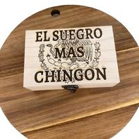 El Suegro Mas Chingon Shot Glass Set with Custom Engraving - Durable Glass Material, Decorative Wooden Box, Perfect Gift for ...