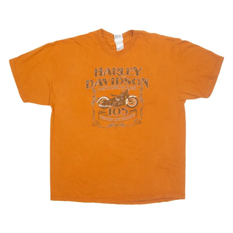 HARLEY DAVIDSON Wytheville Virginia Mens Biker T-Shirt Orange 2XL