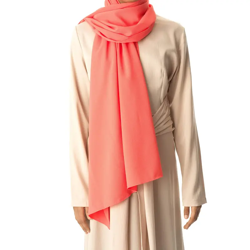 Coral fabulous crepe Hijab