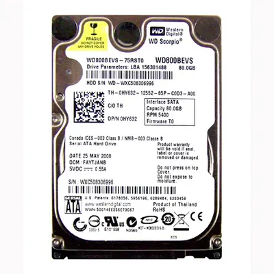 HY632 Dell 80GB 5400RPM SATA 1.5Gb/s 8MB Cache 2.5-Inch Hard Drive