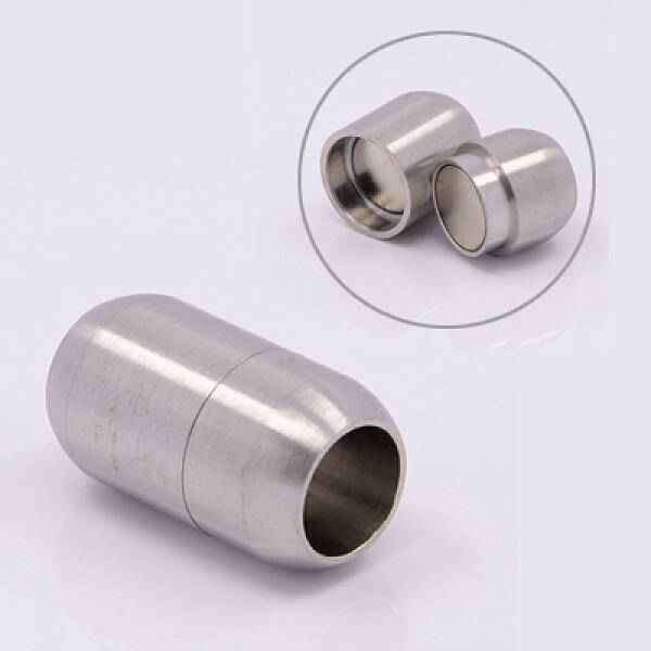 Tarnish Resistant 304 Stainless Steel Magnetic Clasps with Glue-in Ends