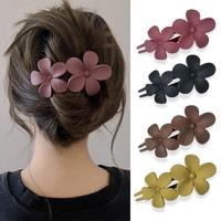 Flower Hair Clips, Matte French Barrettes, Black Floral Hairpins, Claw Clamps, Non-Slip, Elegant Accessories for Women, Girls...