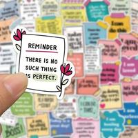Inspirational Quote Sticker, 50pcs/set Waterproof Self Adhesive Decal, Decor Sticker for Gift Greeting Card Water Bottle Lapt...