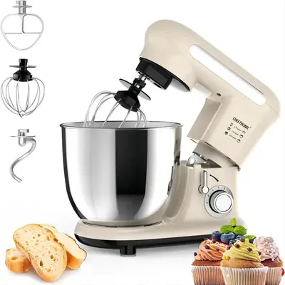 Cheftronic Kitchen Stand Mixer, 4.5 Qt Tilt-Head Electric Household Stand Mixer with Dough Hook, Multifunctional Kitchen St...