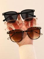 Women's Fashionable Plain Color Thin Glasses, Trendy Casual Black Glasses for Everyday Use, Fashion Accessories for Outdoor...