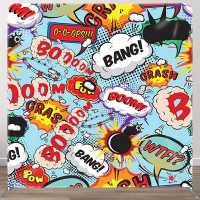Aperturee Boom Bang Comic Style Fabric Backdrop For Party Decor - Aperturee