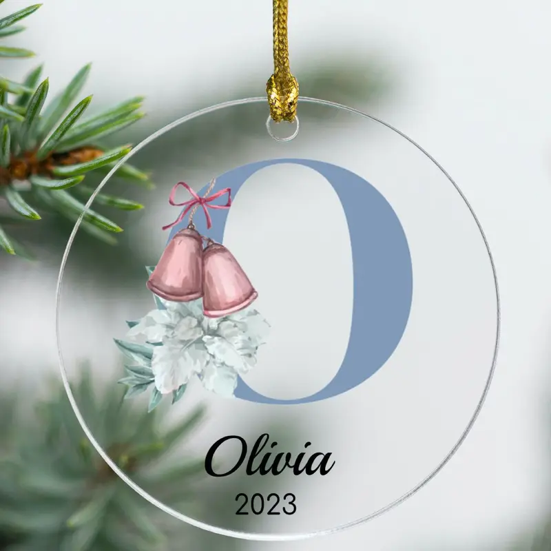 Personalized Christmas Name Ornament Gray - Acrylic