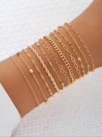 Women's Elegant Chain Bracelet Set, Fashion Jewelry for Party, Daily Clothing Decor, Trendy All-match & Exquisite Jewelry for...