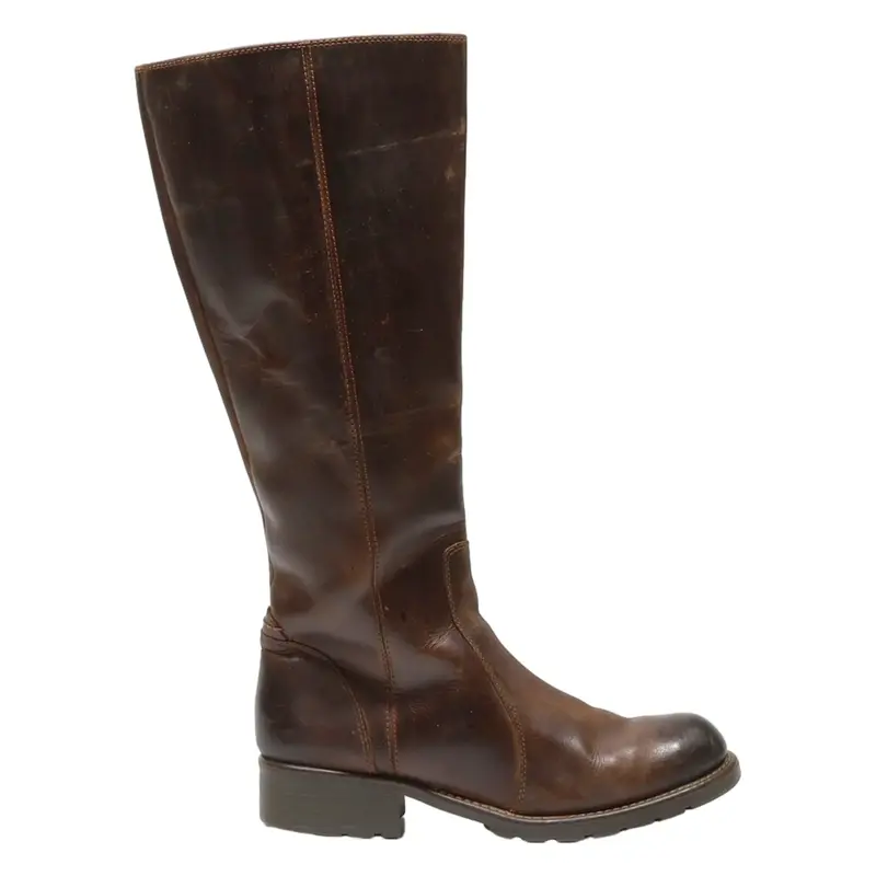 CLARKS High Boots Brown Leather Womens UK 5