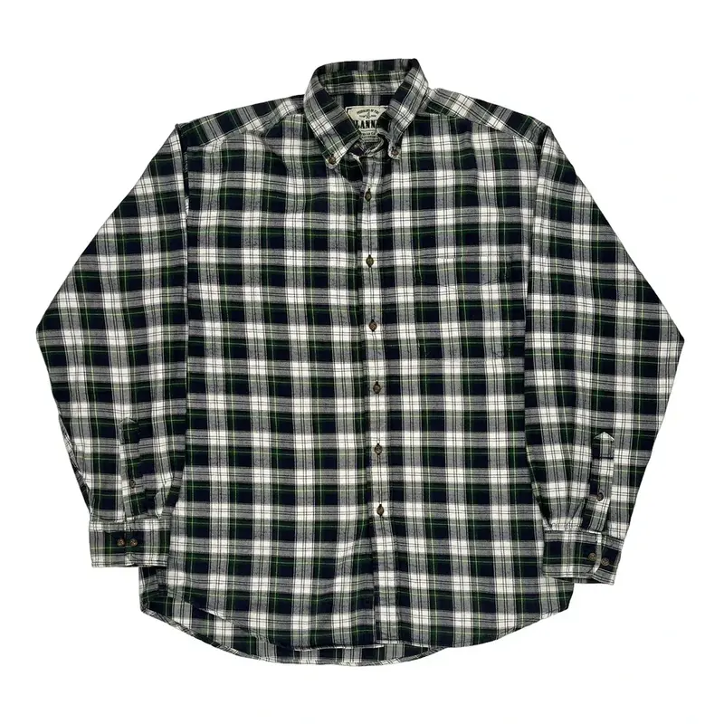 American Eagle Checked Flannel Shirt - Medium Multicoloured Cotton