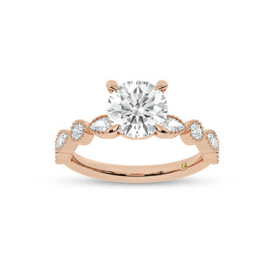 Zenith Round Lab Grown Diamond Engagement Ring | 10K Rose Gold 4 1/4 CT. TW.