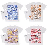 All Team College T-Shirt – Ash, Hand-Drawn University Impressions Artwork, Unisex Design