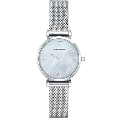 Emporio Armani AR1955 Mother Of Pearl Mesh Bracelet Ladies Watch