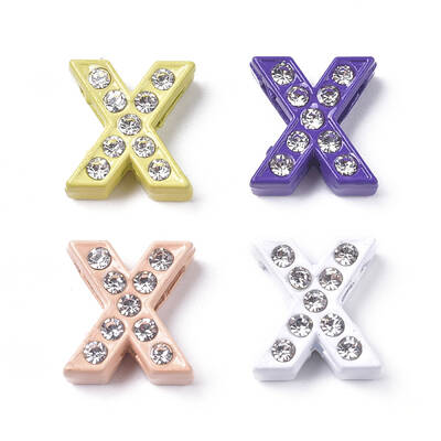 Alloy Rhinestone Slide Charms