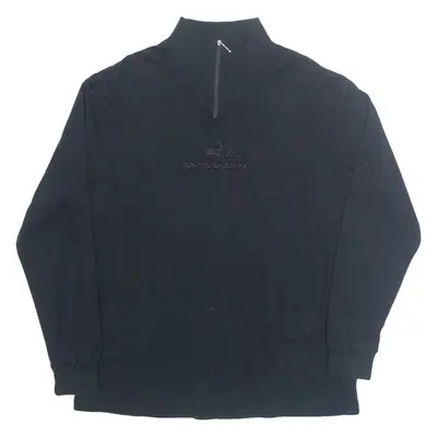 Reindeer Womens Sweatshirt Black 1/4 Zip XL