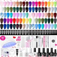 Beetles Gel Nail Polish Kit with U V Light Gel Polish Set with Nail Stamp Nail Tips Base Top Coat All Season Gel Polish Start...