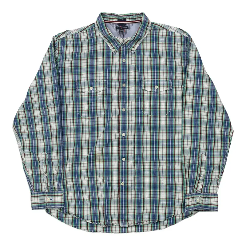 Tommy Hilfiger Checked Shirt - XL Blue Cotton