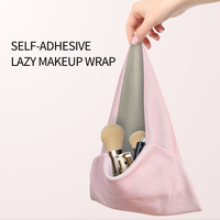 Magic Pocket Lazy Makeup Bag with Self-Adhesive Wrap, 22x22in Large Capacity Inner Pouch Cosmetic Travel Makeup Bag Easy Wrap...
