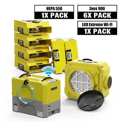 Alorair Water Damage Restoration Equipment, 1 X Storm LGR Extreme WiFi Commercial Dehumidifier, 6 X Zeus 900 Air Mover, 1 X -...