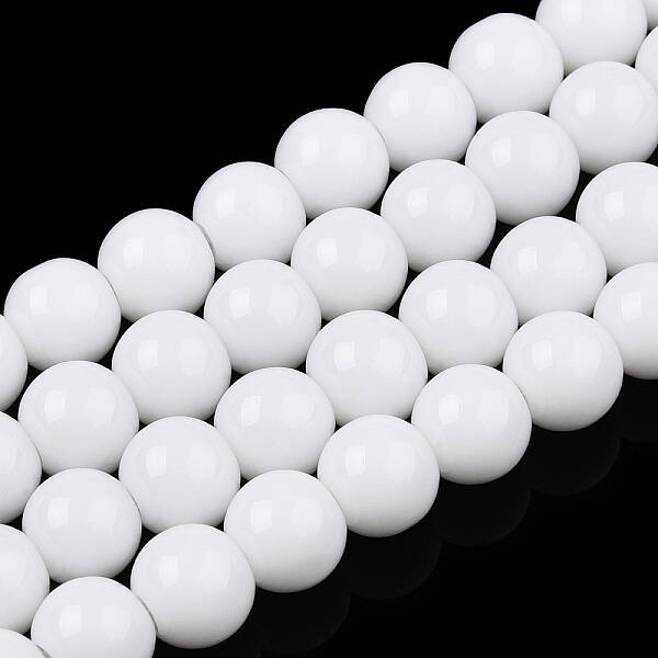 Opaque Solid Color Glass Beads Strands