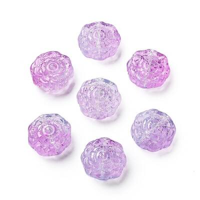 Spray Painted Transparent Glass Beads