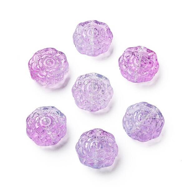 Spray Painted Transparent Glass Beads