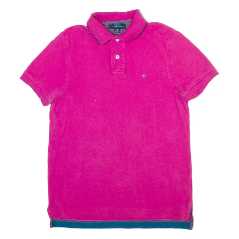 TOMMY HILFIGER Slim Fit Mens Polo Shirt Pink S