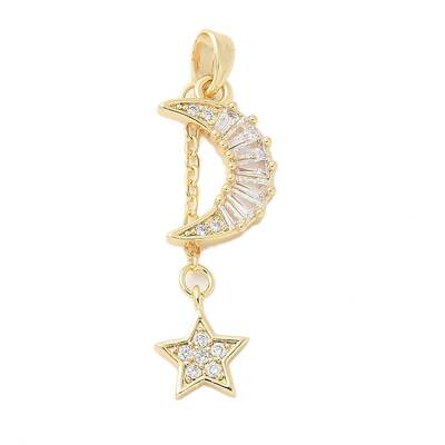 Brass Micro Pave Cubic Zirconia Pendants