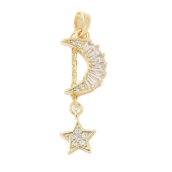 Brass Micro Pave Cubic Zirconia Pendants