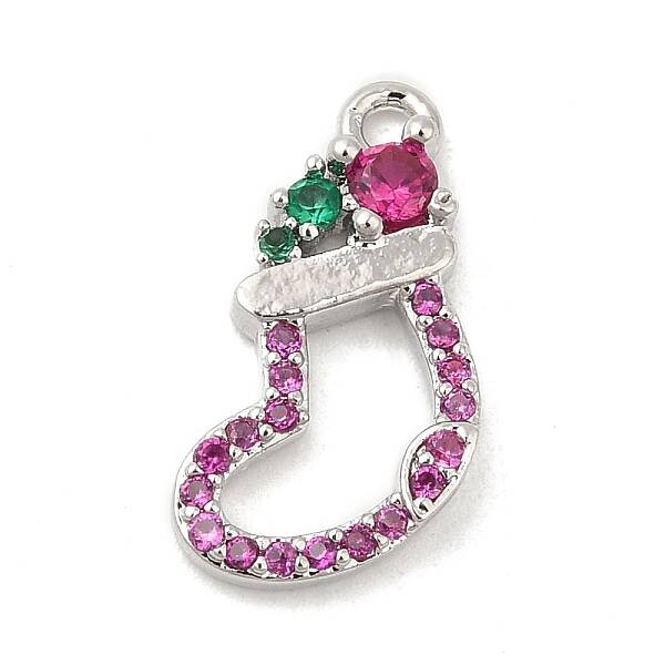 Rack Plating Brass Pave Cubic Zirconia Pendants
