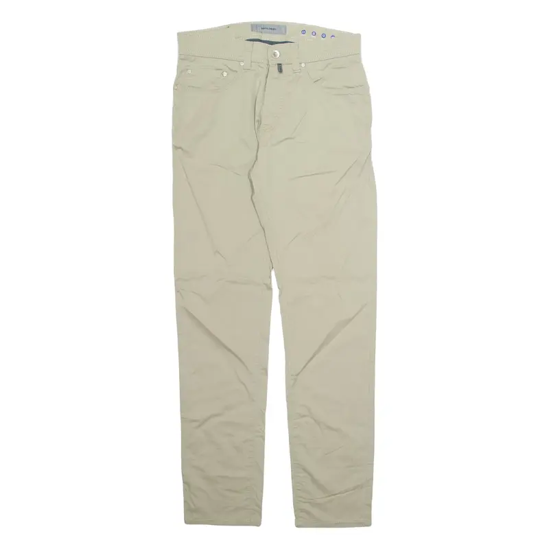PIERRE CARDIN Mens Trousers Beige Regular Tapered W30 L32