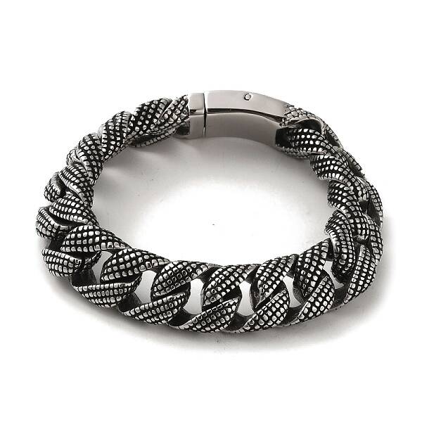 304 Stainless Steel Cuban Link Chain Bracelets for Women Men