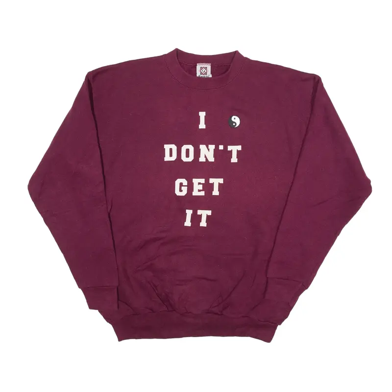 FRANKLIN SPORTS I Don't Get It Sweatshirt Maroon Womens M