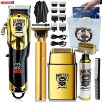 Professional 4 in 1 Hair Trimmer Kit, 1 Set Rechargeable Hair Clipper with Accessories, Hair Grooming Kit for Home & Salon Us...