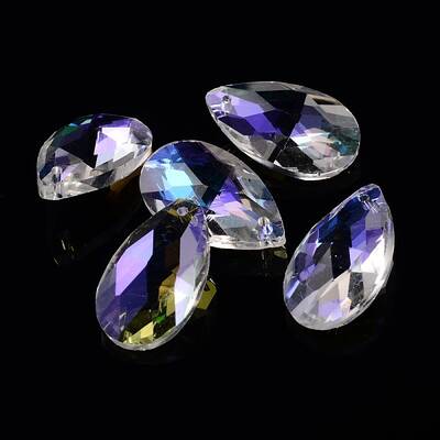 Faceted Teardrop Glass Pendants