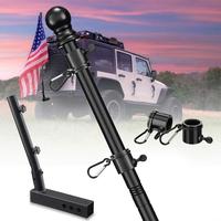 Springtok Heavy Duty Truck Flag Pole Kit with Trailer Hitch Mount - Tangle-Free Design, Windproof Flagpole Holder with Extra ...