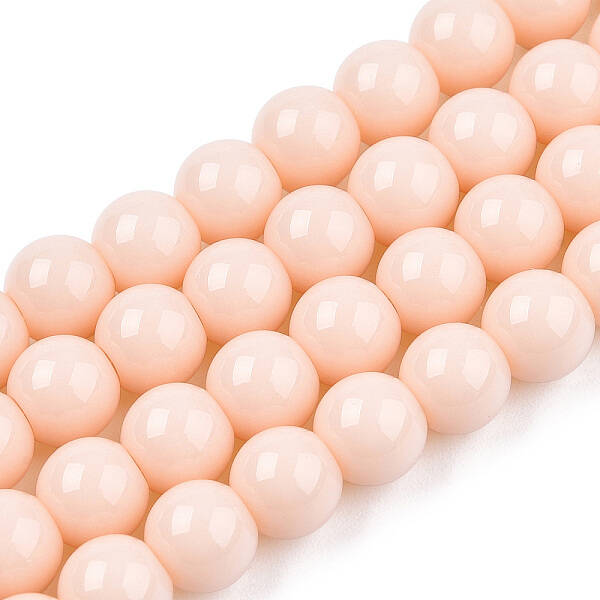 Opaque Solid Color Glass Beads Strands