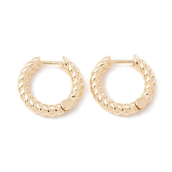 Brass Twist Rope Hoop Earrings for Women