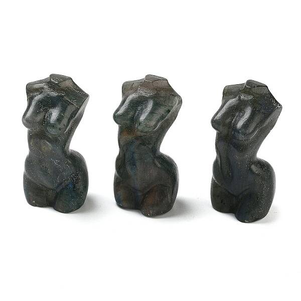 Natural Labradorite Carved Sexy Lady Model Figurines
