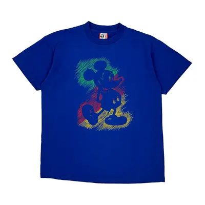 Mickey Mouse Disney Graphic T-Shirt - Large Blue Cotton