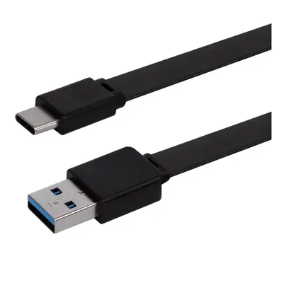 41941 Monoprice Flat USB-C to USB-A 3.2 Gen 1x1 Charge and Sync Cable 5Gbps 3A Black 6ft