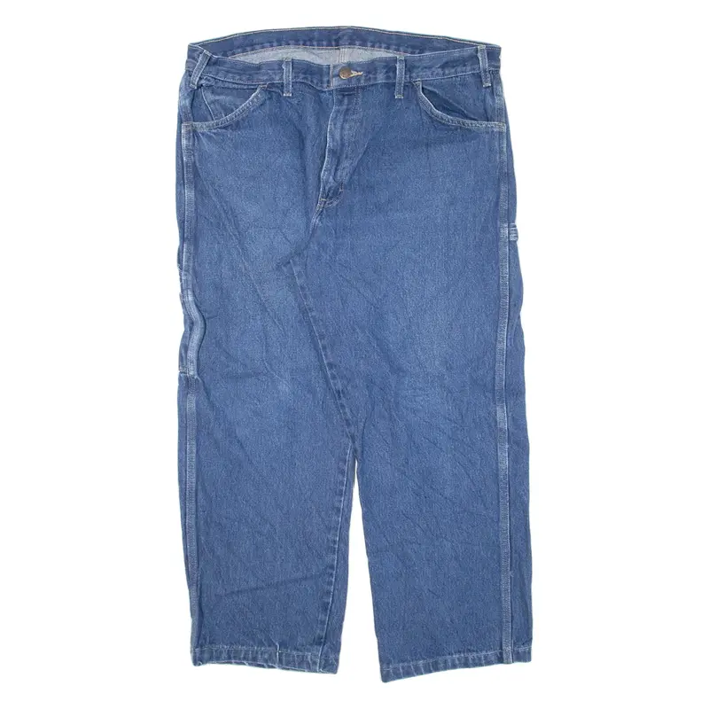 DICKIES Carpenter Workwear Mens Jeans Blue Relaxed Straight W38 L25