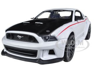 2014 Ford Mustang Street Racer White with Black Hood Special Edition Series 1/24 Diecast Model Car by Maisto