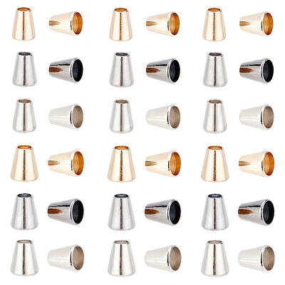 72Pcs 6 Style Zinc Alloy Cord Ends