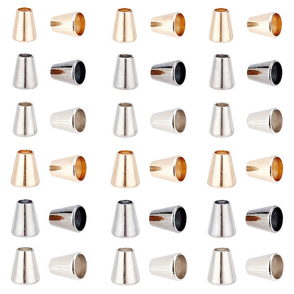 72Pcs 6 Style Zinc Alloy Cord Ends